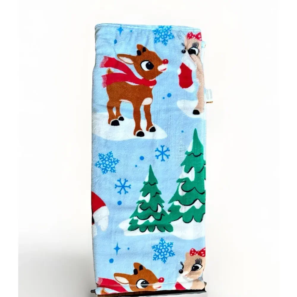 Rae Dunn FROSTY MUG Rudolph Clarisse Reindeer PLUSH THROW Farmhouse Classic NWT